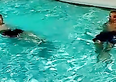 Pool day turns into twink anal threesome