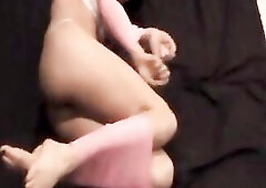 Tape tied cunt Gwen Pierce ball gagged and later tickled