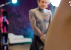 Tattooed Slave Tormented by Three Latex Femdoms – Extreme Sounding & Urethra Play
