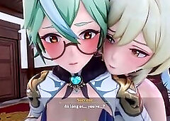 A Night In Mondstadt Part two Genshin Impact Sucrose x Lumine - PinkSama - Animation Comics R34