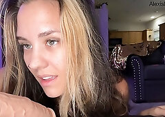 Amateur stripper MILF plays with big dildo on cam