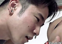 Men in lace Yoshi Kawasaki and Yusaku Kaga are breeding hard and rough