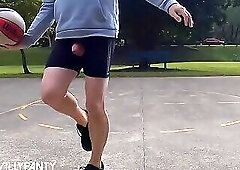 Straight guy head out with his cock out in public flashing.