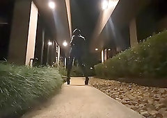 Ebony Cd Sissy Gina - Black Leather