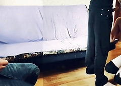 Cuckold Husband Jerks Off As His Wife Is Fucked By A Neighbor