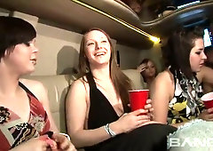 With a camera in their face they are ready to party in the limo
