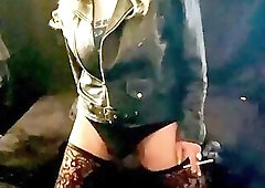 Marilyn Leather Smoking Fetish Tease