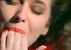 Impressive Young Brunette Emily J Is Enjoying Touching Her Hairy Crack