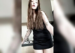 See this shy trans gal not fast playing with herself beneath her costume… can’t hide it for lengthy