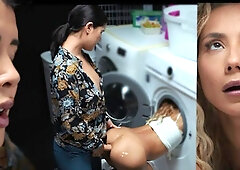 Real Life Futanari - Veronica Leal stack in washing machine & Lady Dee fuck her booty
