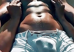 Hot Locked package gets nipple played over and over! Hot!