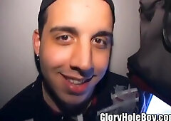 Capped Hispanola Man Sucky Dicky In Gay Ass Glory Hole Swallows Own Semen