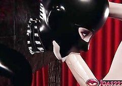 Rule34 Latex Yu – Fetish Cutie Sloppy Oral sex, Tugjob in Gloves & Wall Irrumatio Jizz flow