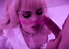 sissy captions , music, stud on tranny, anal, facials,