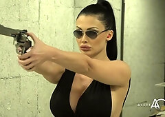 Aletta Ocean in fishnets takes on multiple guys in a raw French gangbang with double penetration