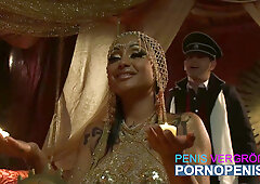 Voluptuous Indian seductress Priya Rai takes control in her bedroom with deep throat action and rough doggy style on full display