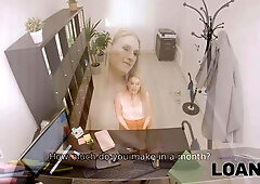 LOAN4K. Sexy waitress involved in a sexual adventure with a handsome creditor