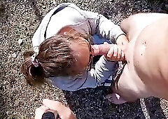 Swedish hotty sucks in the woods