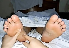 I massage her soles and then she takes care of my needs with a footjob