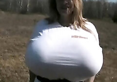 Public amateur blonde with huge boobs paid for toilet sex