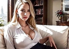 A hawt secretary gets screwed hard by her boss. Cum in her twat, face, throat, and breasts. (AI-Generated Episode)