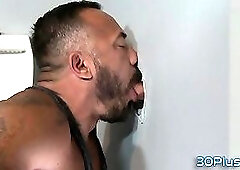 Muscle hunk jerking dick