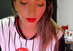 Porsha swaps between teen blonde and mature brunette personas in solo webcam session