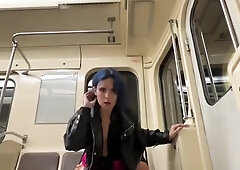 Subway sex with a punk rock hottie who has a GREAT body