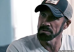 Interracial ass fucking with old guy coach Dallas Steele