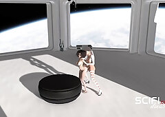 Sci-fi Orbit. 3 DIMENSIONAL Scorching Dickgirl Screws Jummy Teenage in a Spacecraft