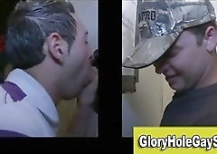 Gay sucks straight guy at gloryhole