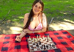 Chess player Maddy May gets her pussy touched outdoors