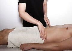 Gentle erotic massage with a pleased ending