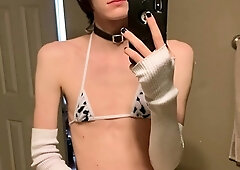 Small tits shemale bonked by 2 horny guys