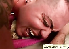 White guy bends over for black cock