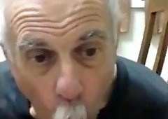 Old daddy give me blowjob and eat my cum 2
