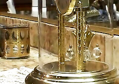 Hot playgirl masturbates in the baths and then gets banged by a large elastic ramrod