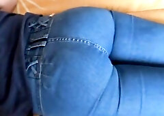 Stepmother puts on constricted jeans, great booty, I wank to her curly twat, I ask her to let me screw her