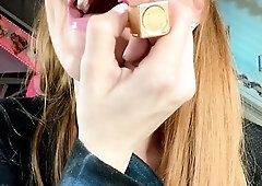 Close up pussy gape and toy