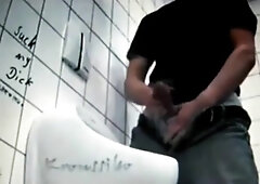 azeri Milking XXL shaft at public restroom