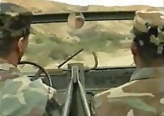 Army guys fucking on jeep