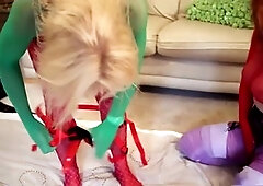 Nylon-clad Red Xxx indulges in wild open pleasures