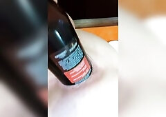 Massive Anal Insertions with Beer Bottle and Apple up to my gorgeous Butt!
