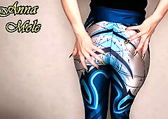 Thick White Girl in Tight Shorts and Leggings Shakes Her Enormous Booty Right in Your Face