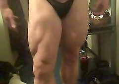 Hot Bodybuilder Flexing Posing and Bending A Bar
