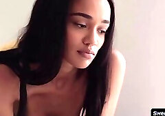 Lustful Scarlett Saige and ebony Julie Kay interracial lesbian sex