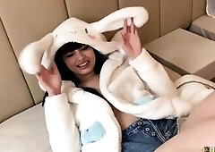 Ebony hair, hot body, glamorous face, constricted vagina, great butt, and a white bunny overcoat... this playgirl has it all to become one of your muc