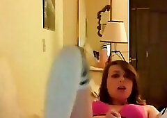Horny teen ladyboy faps on cam