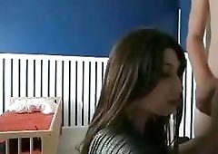 Enthralling chick gets down on her knees to suck it