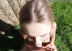 Kira wanted to have sex in public, so I screwed her right on a haystack.